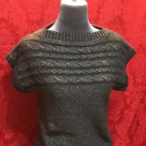 🌼Vintage Y2K🌼 Take Out gray & sliver short sleeve sweater size large